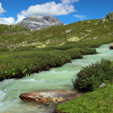 Fluss und Berge